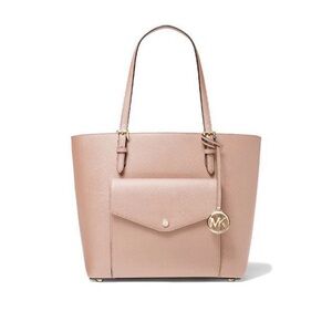 Michael Kors Jet Set Medium Saffiano Leather Pocket Tote Bag Soft Pink